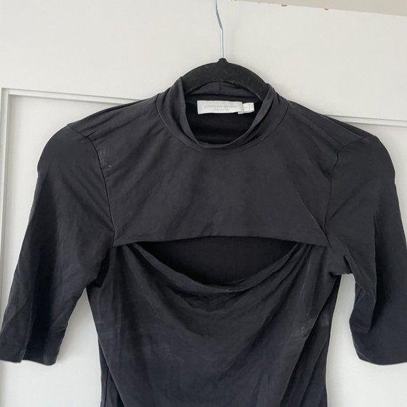 Jonathan Simkhai Standard Haze Jersey Cutout Bodysuit Turtle Neck Stretch Small - Picture 8 of 13